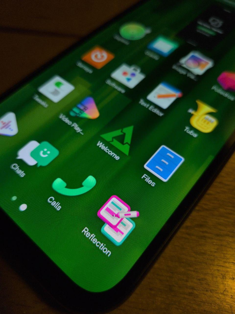 App Icon of Reflection on the home screen, next to some other apps