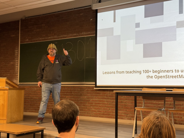 Boromir on stage next to his opening slide