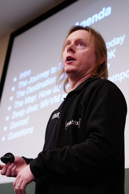 A portrait of Dave, a man speaking to the audience