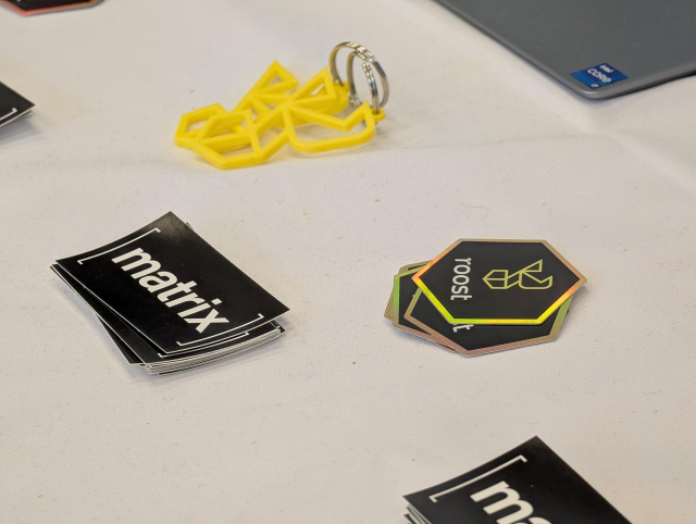 Matrix and ROOST stickers