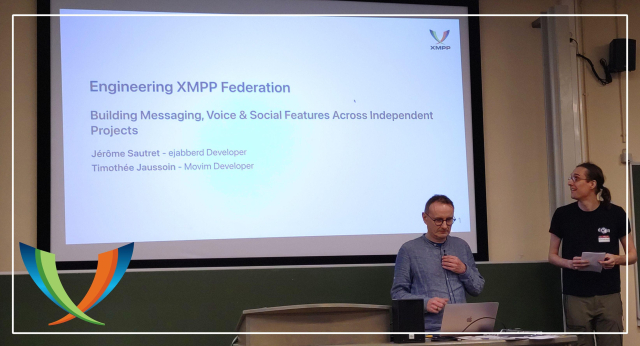 Jérôme Sautret concluding at FOSDEM on the power of open standards.