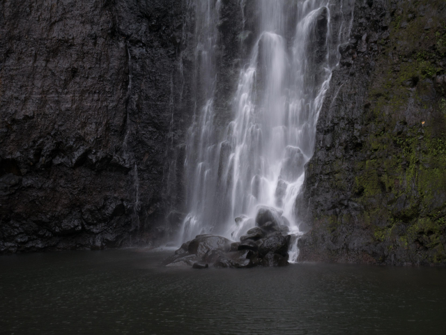 waterfall close up. the slow shutter speed gives an ethereal soft quality to the water.