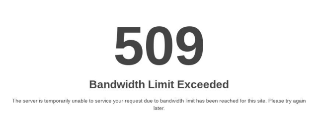 Screenshot of a "509  - Bandwidth Limit Exceeded" note.