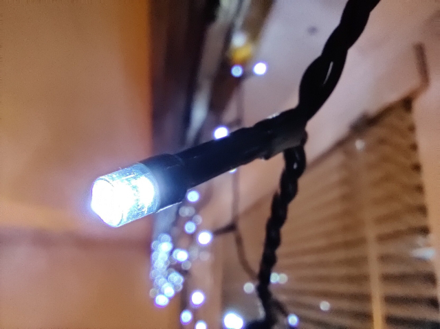 Macro photo of single led of christmas light chain