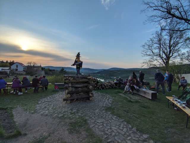 Prepared pile of wood for a big fire